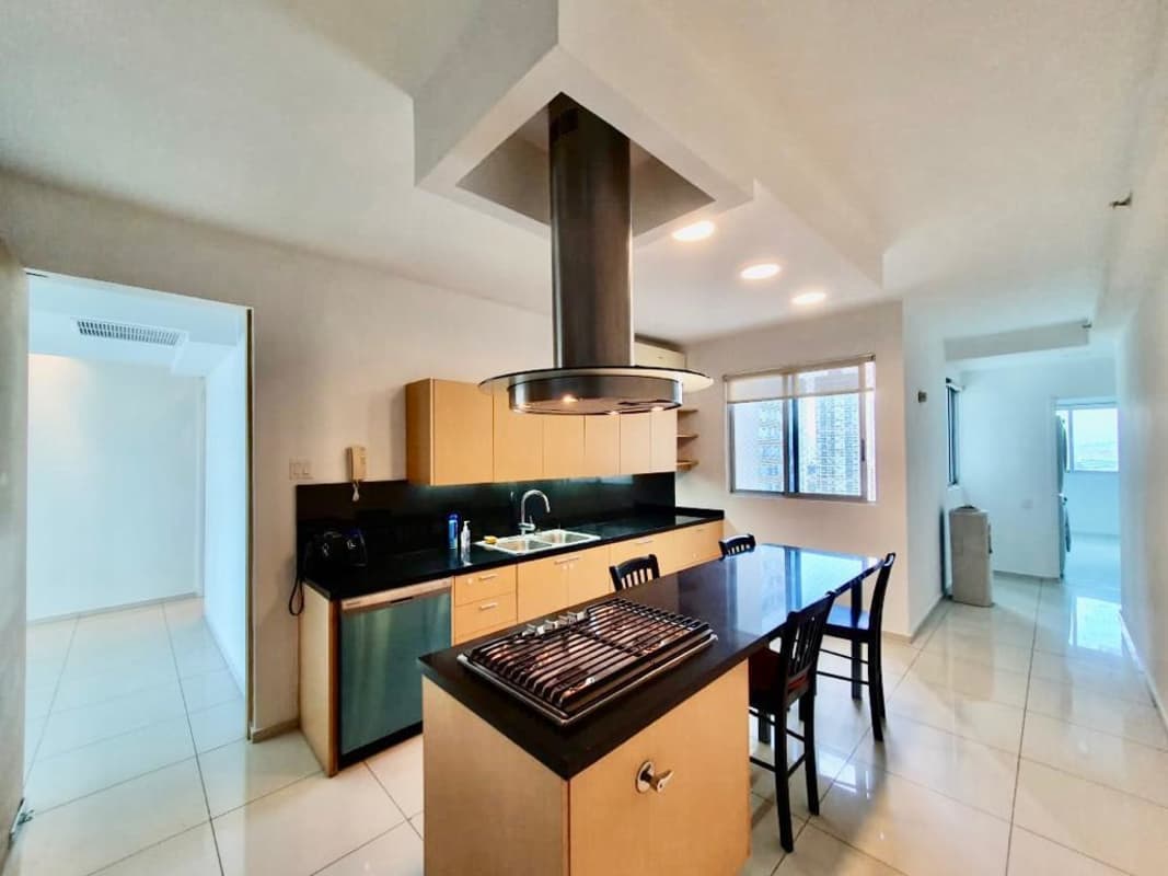 Luxury apartment kitchen with island, granite counters and appliances PH Altamar del Este Costa del Este