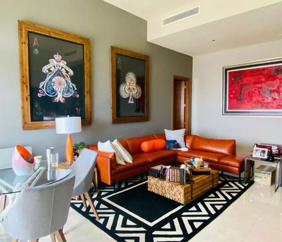 Panoramic spacious living space with floor to ceiling windows luxury penthouse Santa Maria Costa del Este