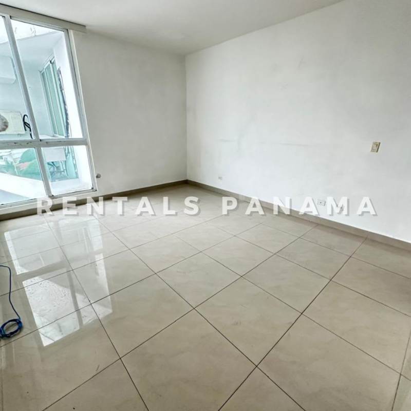 Empty modern living room with floor-to-ceiling windows at The Cosmopolitan San Francisco Panama