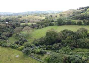 Aerial of farmland with trees and natural surroundings in Dolega District