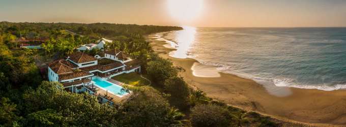 Children's playroom with foam tiles, colorful decor overlooking gardens in Pedasi beachfront villa