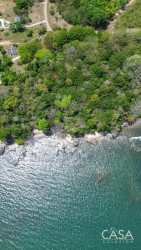 Aerial image of Playa Rincon beachfront land with coastline and forest Chiriqui