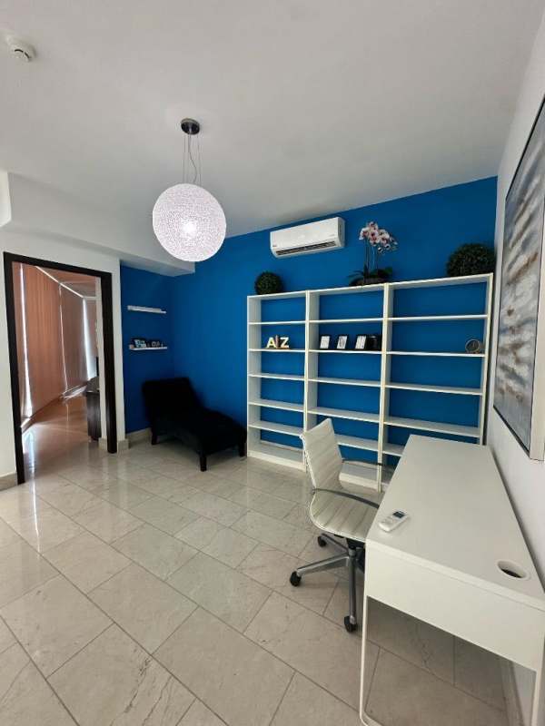 Spacious balcony with glass railing overlooking Pacific Ocean PH Grand Tower Punta Pacífica Panama