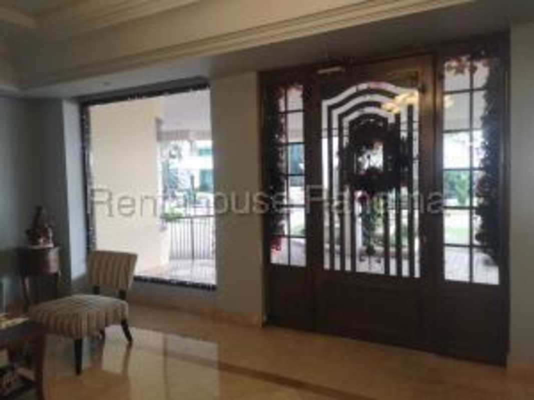 Elegant lobby area in PH Courtyard View Punta Pacifica with 24hr security