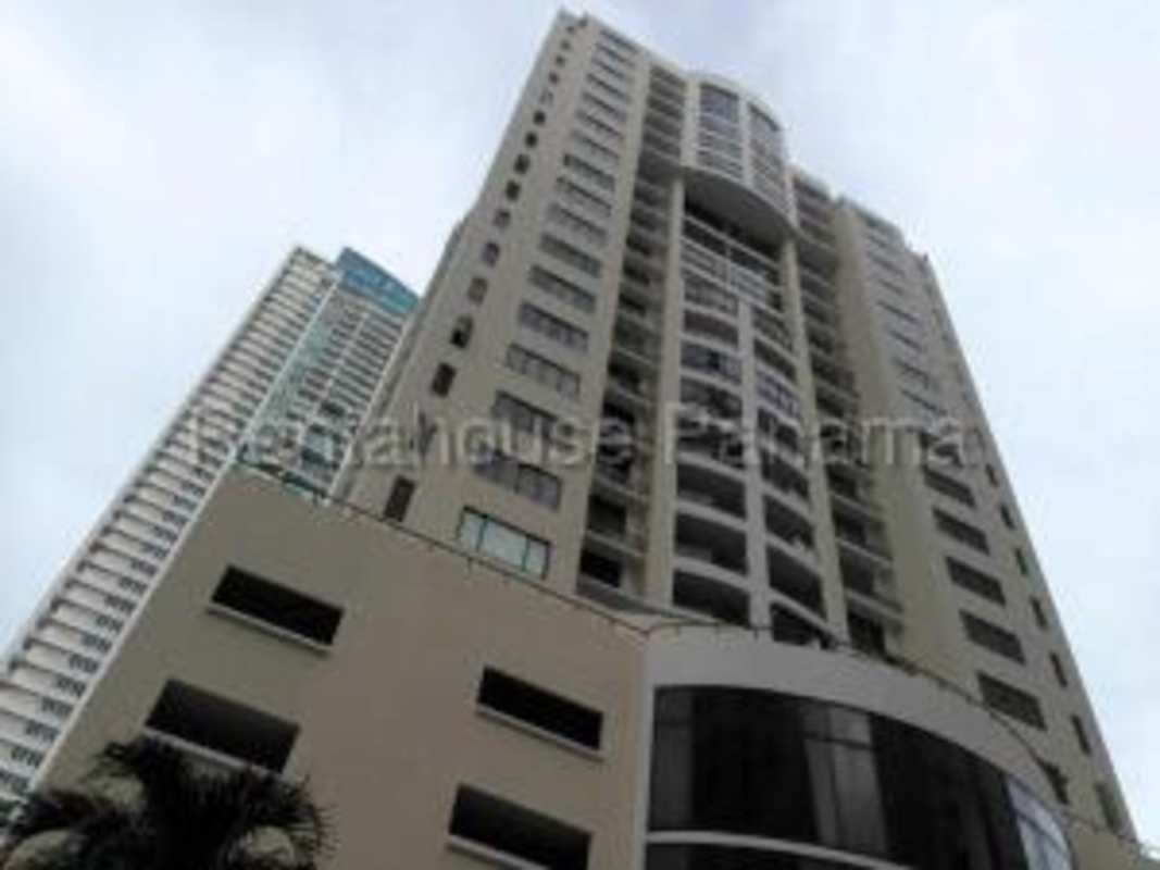 Modern high-rise exterior of PH Courtyard View in Punta Pacifica Panama City