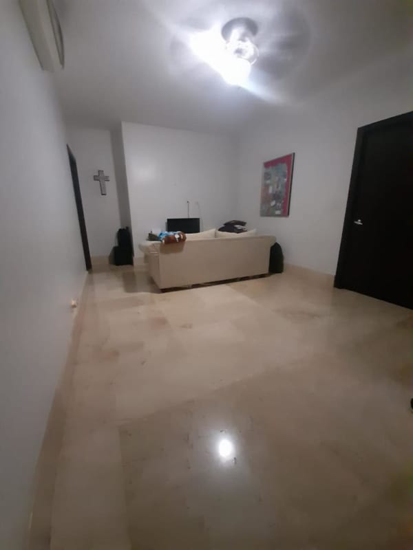 Large master bedroom with king bed setup, split AC and view to the garden, El Carmen Panama City