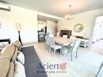 Open-concept bright living dining room condo Punta Barco beach Panama for sale