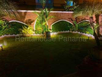 Mediterranean facade two-story townhouse in Panama Pacifico eco-community with private parking