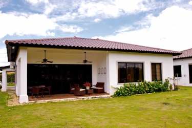 Spacious covered backyard terrace in beach house Penonomé Panama