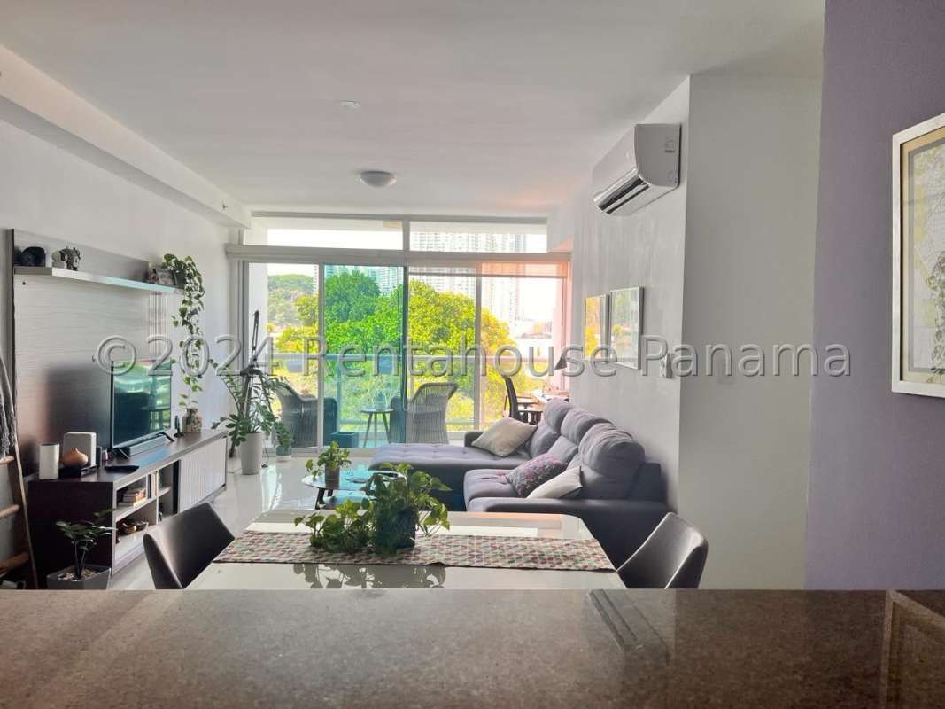 Spacious living dining room with balcony access in PH Cangrejo Bay El Cangrejo Panama