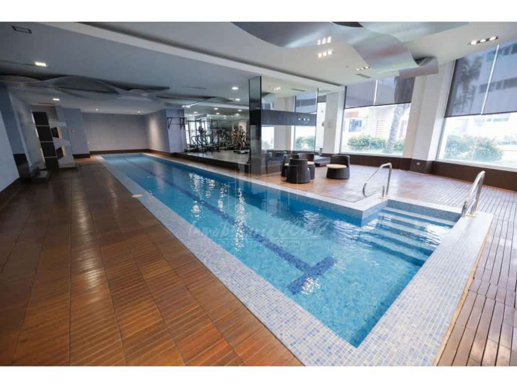 Indoor swimming pool wellness area and gym at PH Loft Four 41 Punta Pacifica Panama City