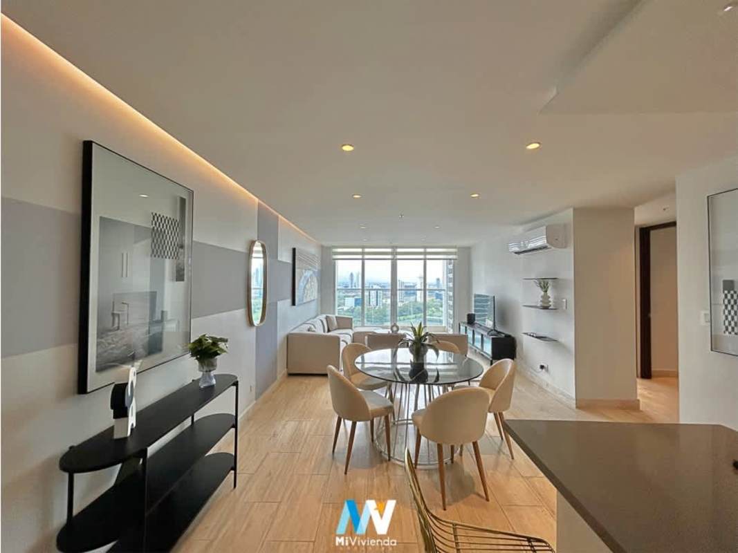 Stylish modern kitchen with inverter appliances and white cabinetry in The Regent Costa del Este Panama