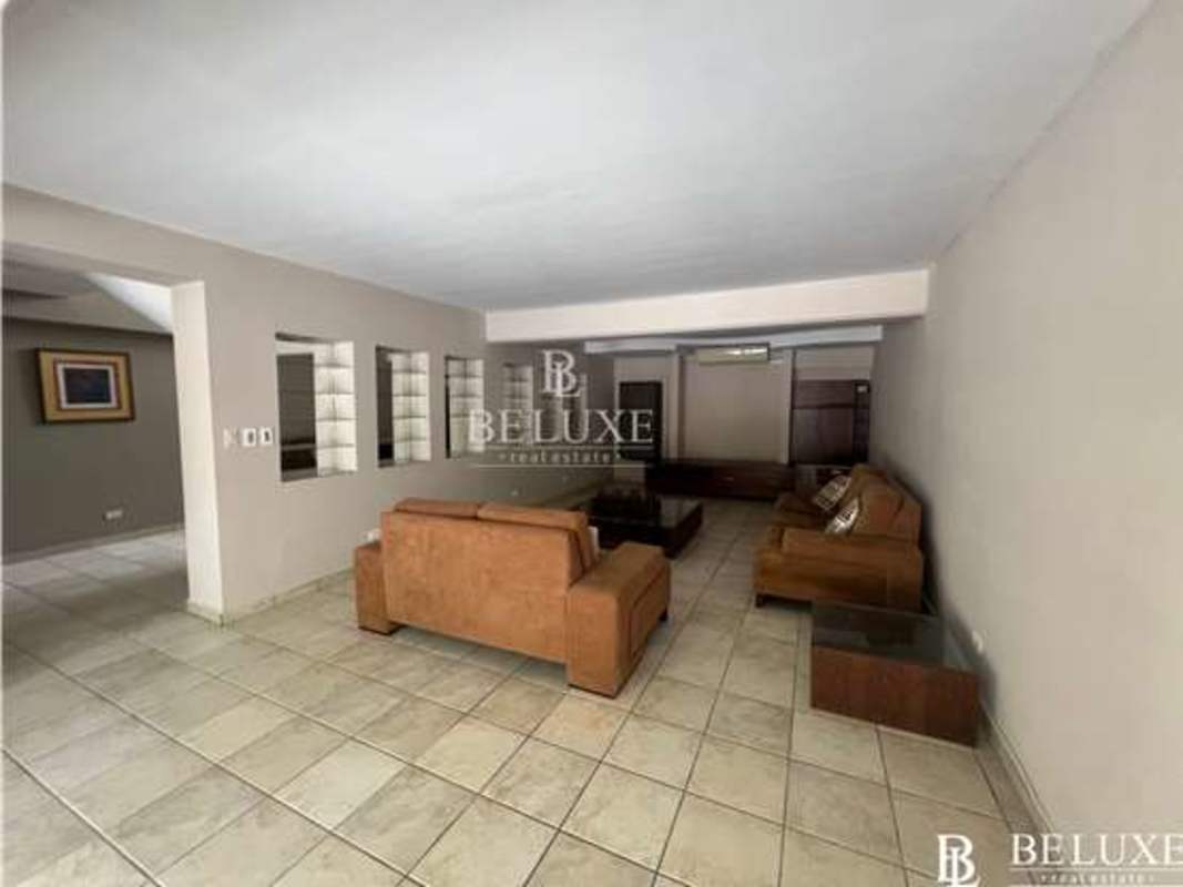 Spacious living dining area with balcony access, ceramic floors Albrook house Panama