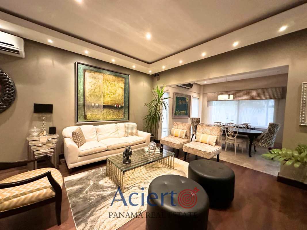 Modern bar with display shelves and stylish furniture in luxury house Panama Costa del Este