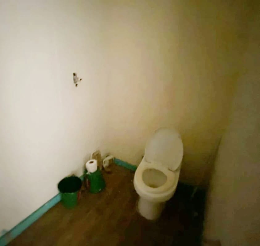Basic unfinished bathroom with toilet in shell condition commercial unit Panama