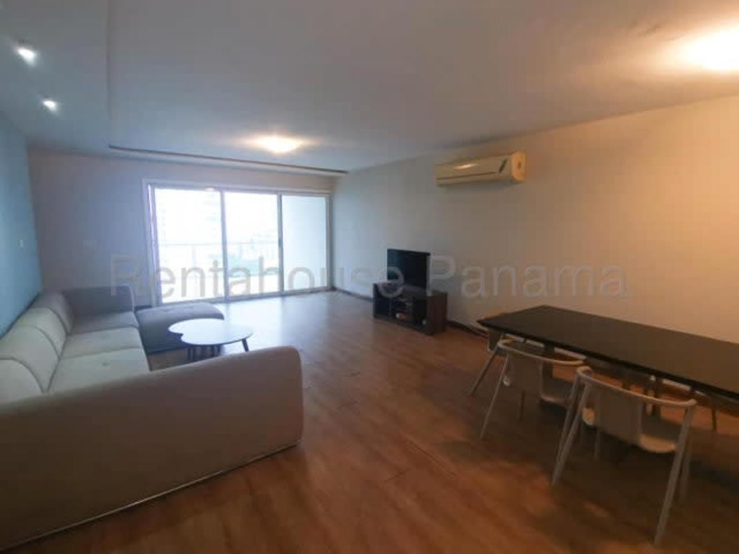 Bedroom with closet, wood flooring and large window in PH Blue Park Bella Vista, Panama