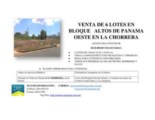 Land for Sale in La Chorrera - 0 bedrooms