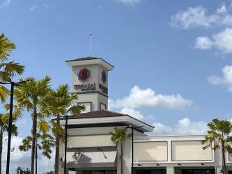 Contemporary shopping plaza with parking lot in Costa Verde La Chorrera Panama