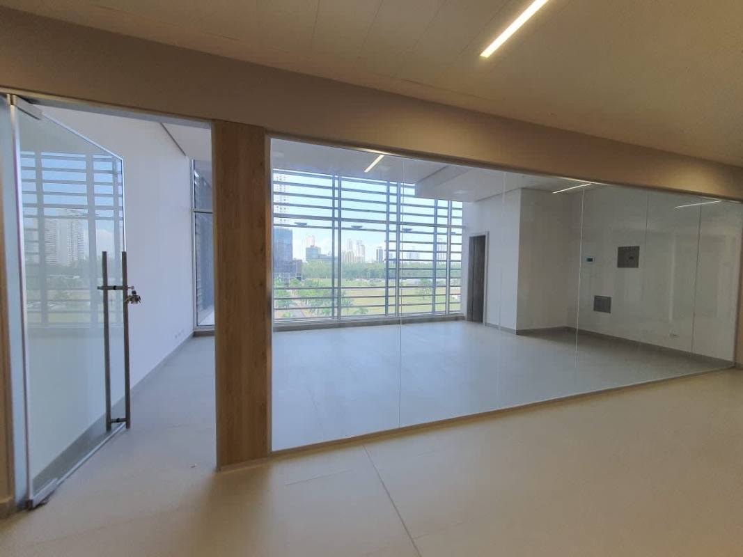 Modern waiting area with gray sofas in Town Center Costa del Este Panama City