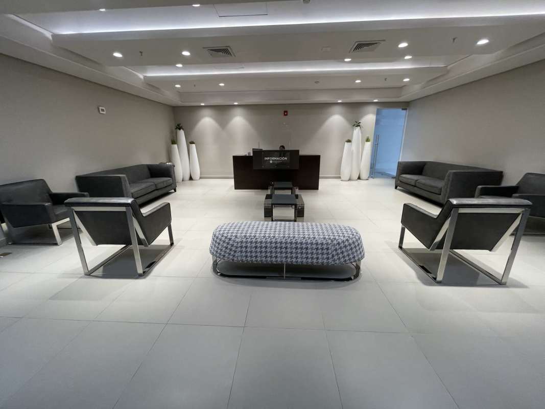 Lobby with reception and modern seating at Town Center Costa del Este Panama
