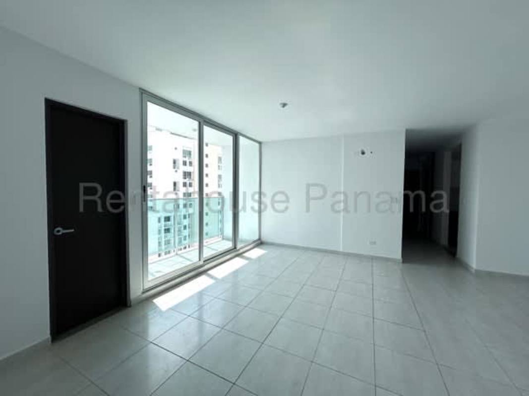 Modern open-plan living dining space with natural lighting at PH Trinity Panama City