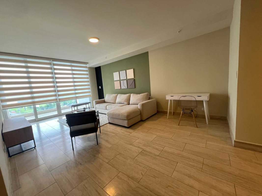 Modern bathroom with glass-enclosed shower, vanity and tile in The Regent Costa del Este Panama