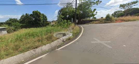 Curved paved road with 600 sqm grassy vacant lot Barrio Balboa La Chorrera Panama