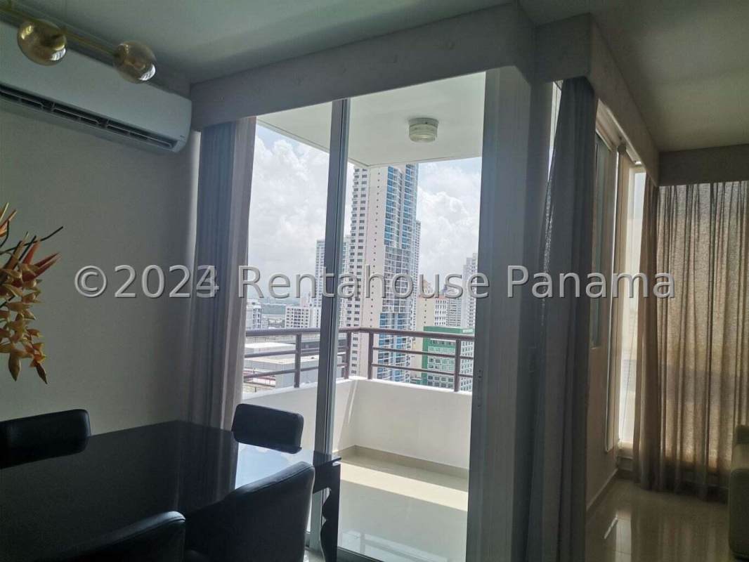 Balcony overlooking Panama City and the Pacific ocean from PH Mandarin Bay apartment