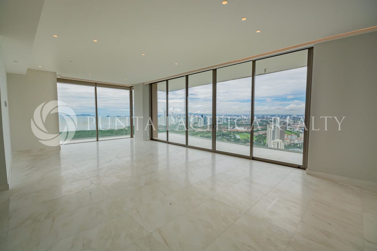 Spacious master bedroom with walk-in closet and marble bathroom La Maison by Fendi Panama