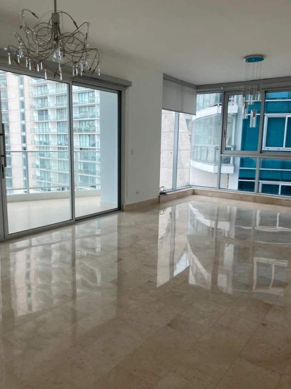 Corner apartment living space with expansive views of Panama City and Pacific Ocean PH Pacific Village