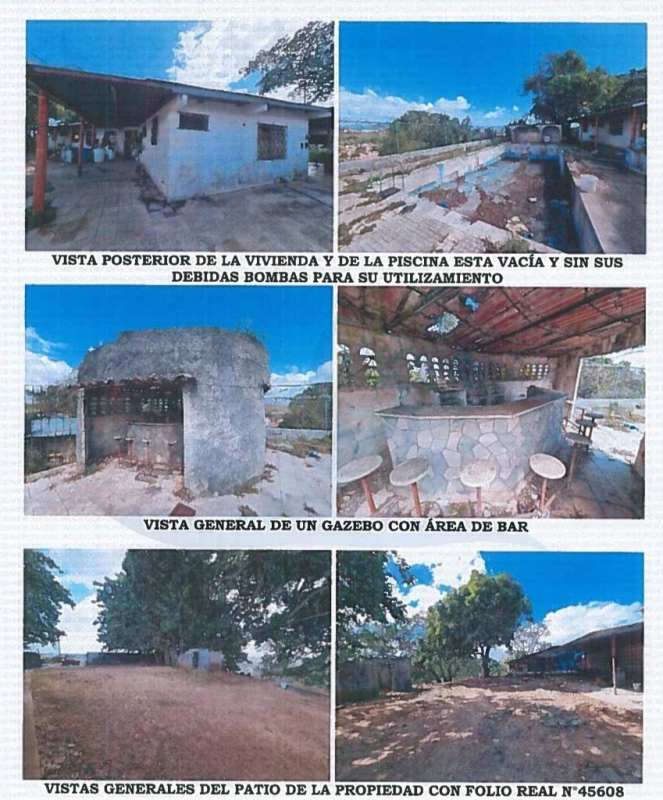 Rustic entertainment space with empty pool and gazebo on commercial land Chepo Panama