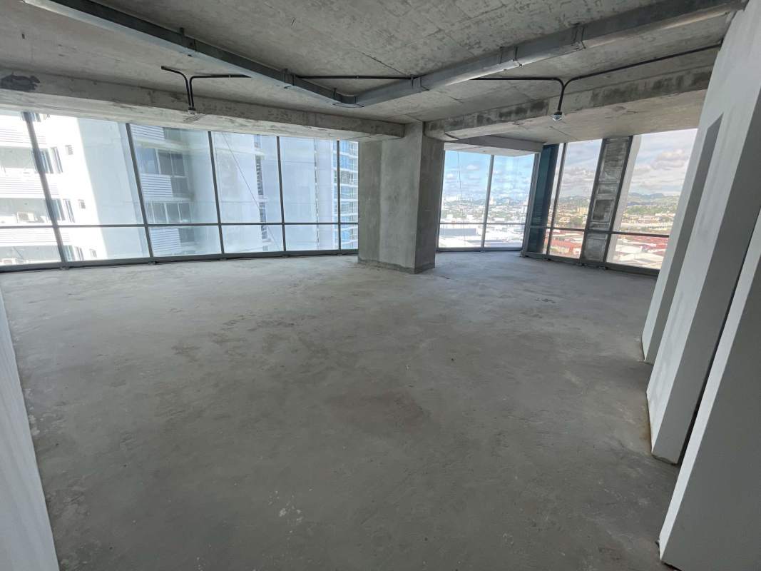 Elegant marble lobby with globe sculpture in Financial Park Tower Panama