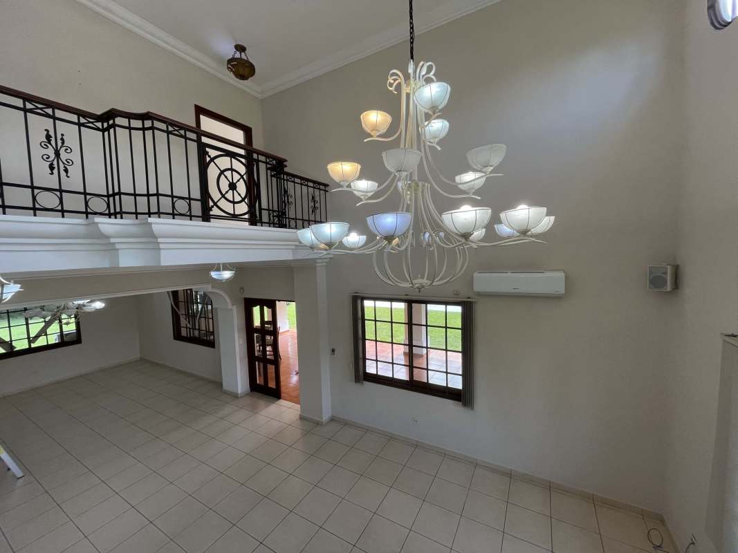 Expansive pool area with jacuzzi spa and entertainment gazebo, lush gardens in Clayton Panama