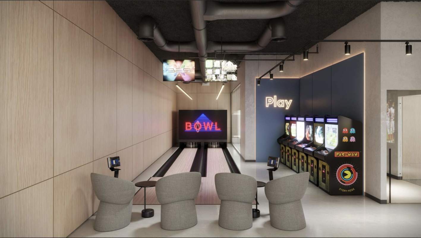 Mini bowling alley and arcade games in luxury condo Panama