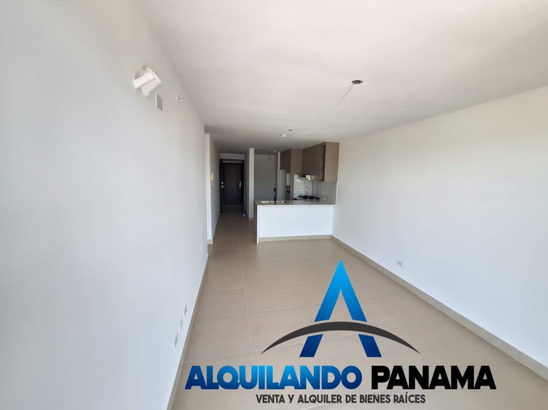 Bedroom with ceramic floors, built-in closet, window view at Spotlight Tower Panama
