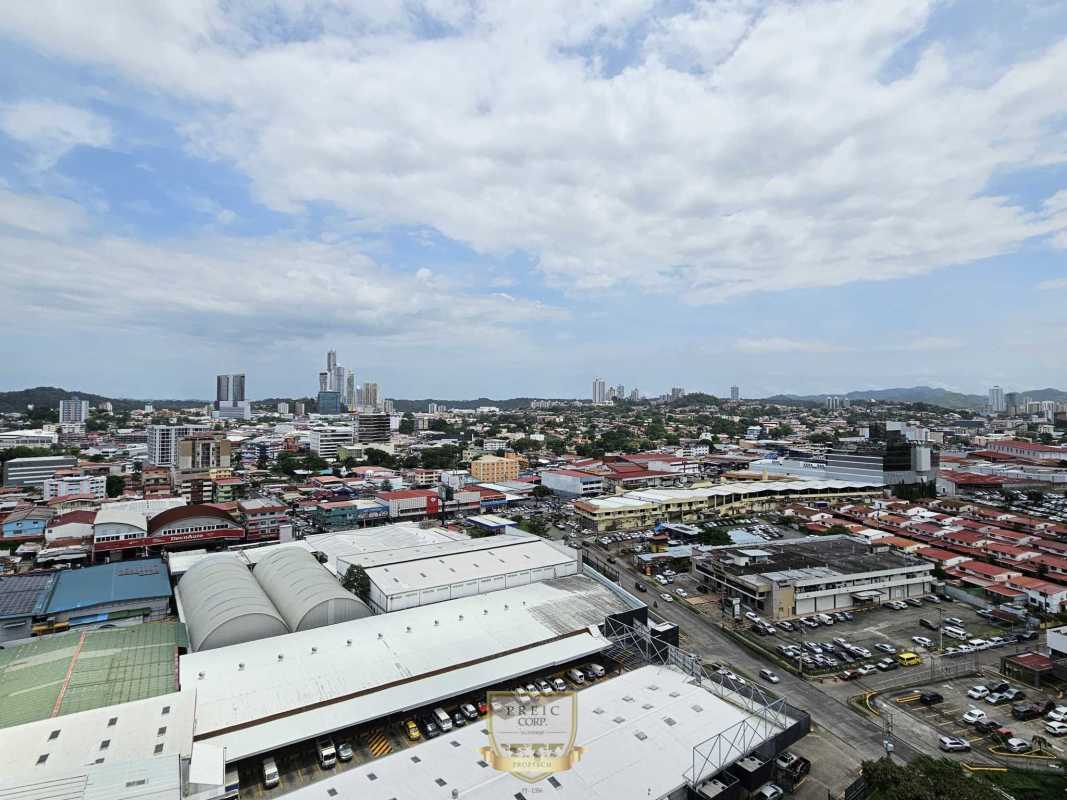 Skyline aerial view Via España Carrasquilla near PH Park Square Panama City