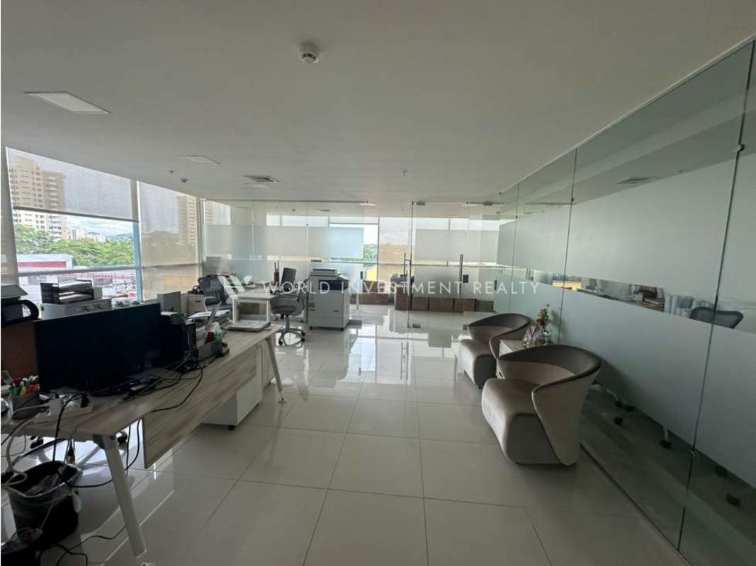 Open workspace with city views in PH Top Tower Costa del Este Panama