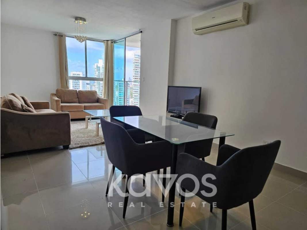 Spacious living dining area with large windows and access to park view balcony, PH Park View Panama