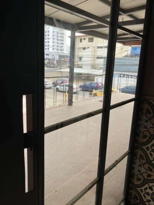 Second floor open plan commercial space balcony railing Panama City