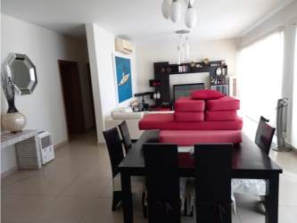 Modern dining and living soft colors beachfront condo Bijao Panama