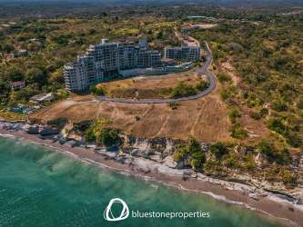 Views of Punta Caelo beachfront condominiums and ocean coastline in Panama