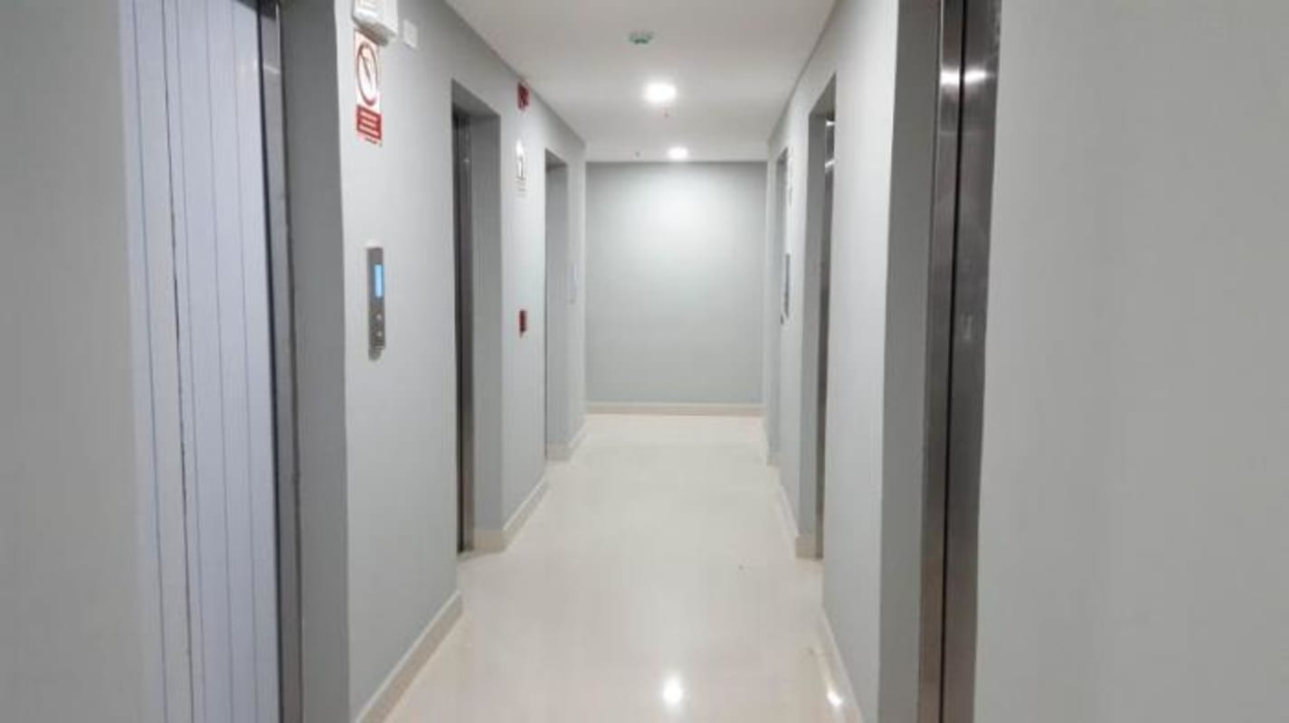 Aerial shot of Panama City with skyline, ocean, skyscrapers PH Downtown area