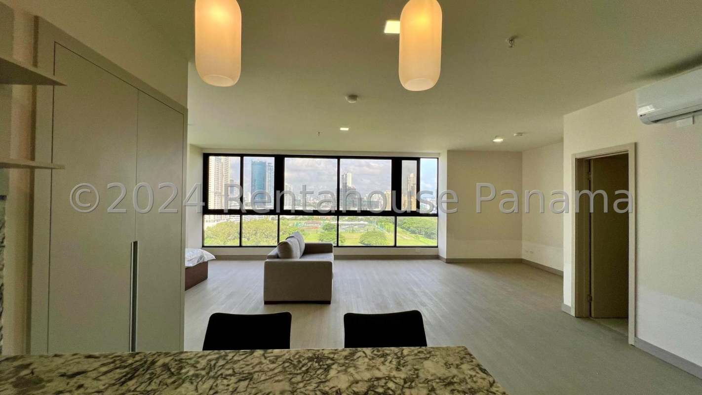 Modern gym with skyline views at PH Arcadia Costa del Este Panama City