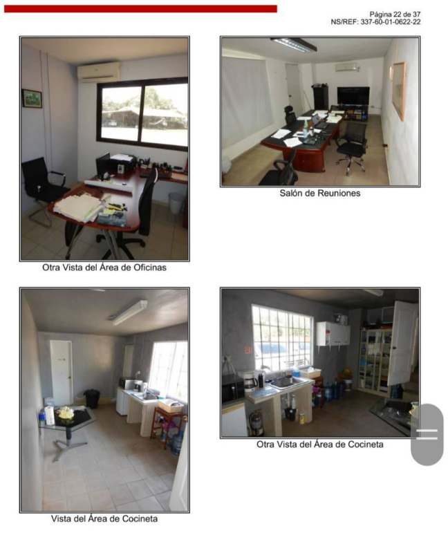 Interior office space with desks, conference table, kitchenette inside commercial building in Tocumen Panama