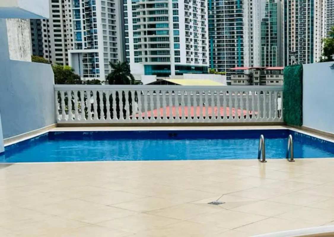 Balcony with skyline view in PH Bella Vista Gardens near La Cresta Panama City