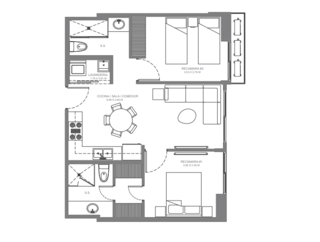 Infinity pool and rooftop lounge amenities at Galería Towers Tumba Muerto Panama City