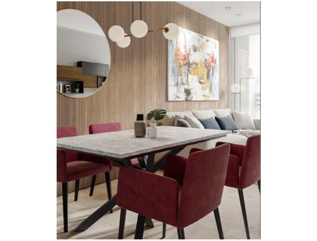 Italian style modern kitchen with Laminam countertops and porcelain floor in Galería Towers Panama