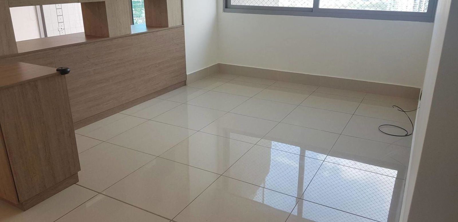 Modern bathroom with glass-enclosed shower and stone countertop vanity PH Bali Costa del Este Panama