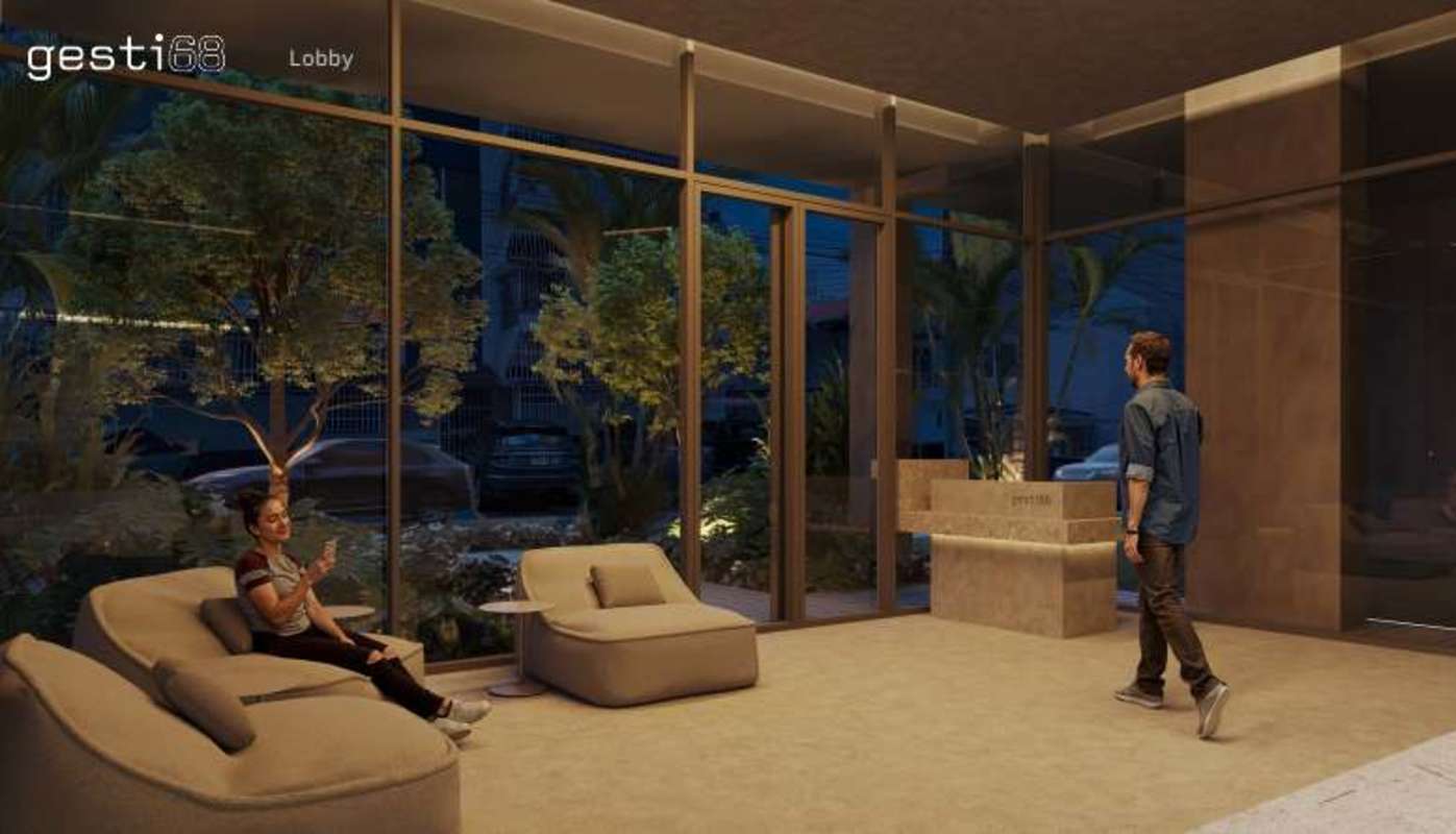 Rooftop infinity swimming pool with panoramic skyline views at Gesti68 Tower San Francisco Panama City