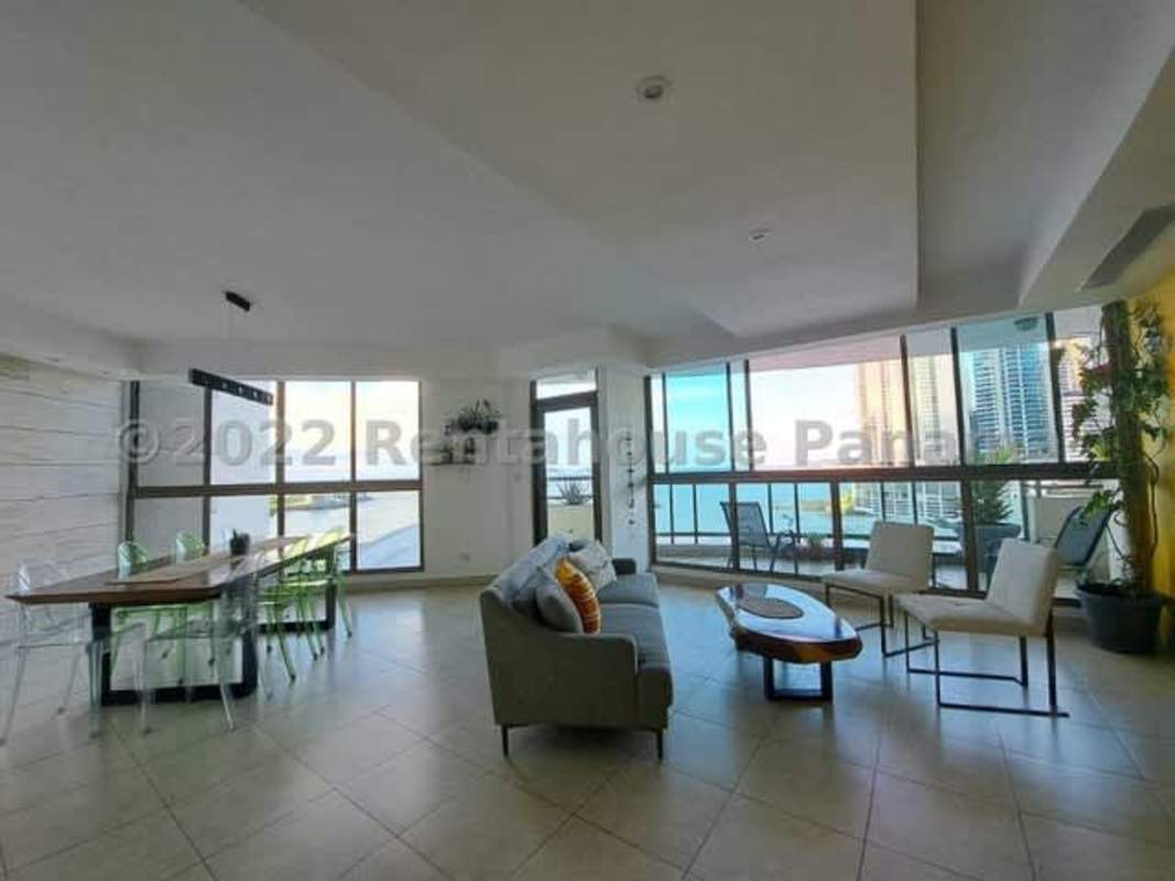 Remodeled Italian style kitchen with island and modern appliances at PH Ocean Club Punta Pacifica Panama